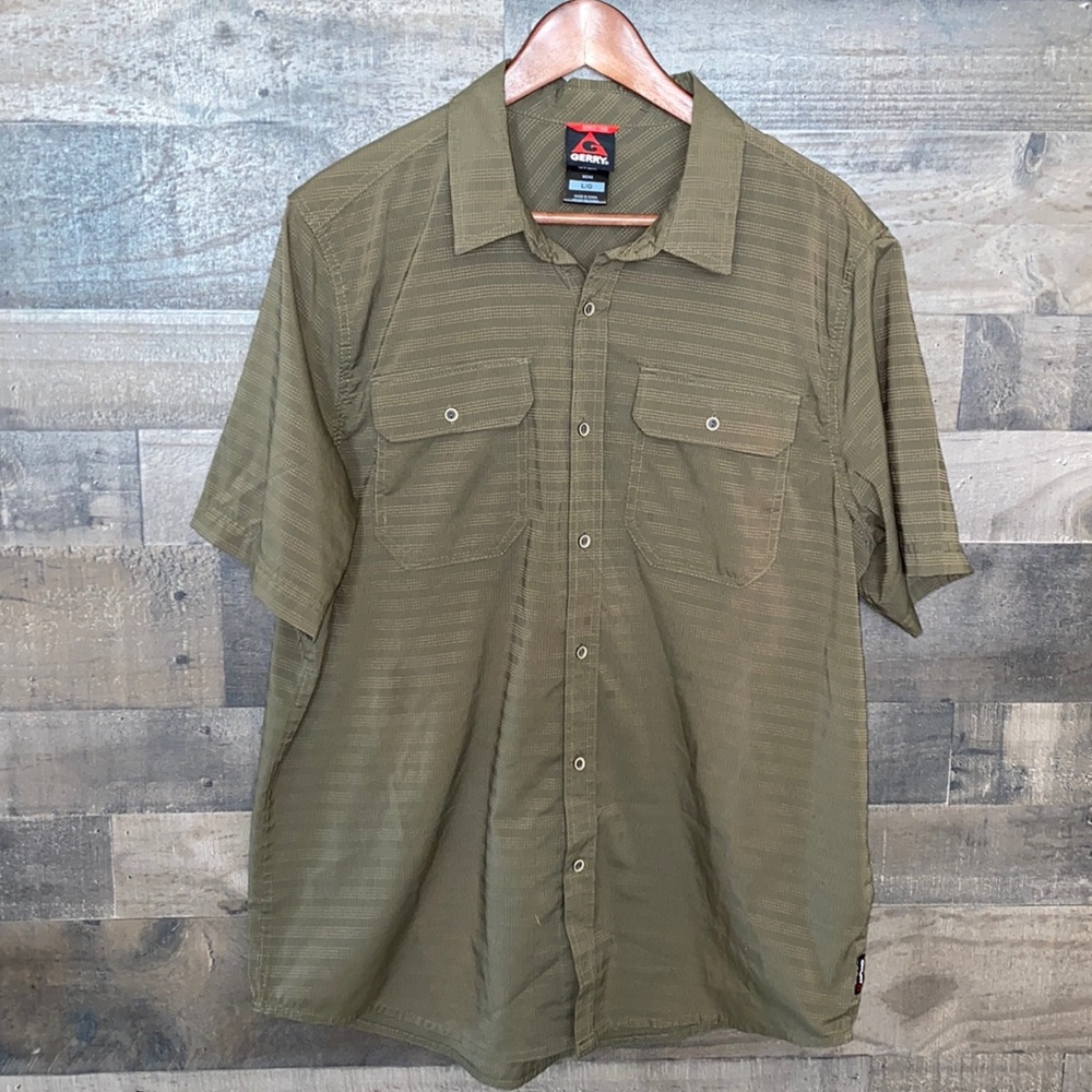 Green Gerry Button Down Short Sleeve Shirt